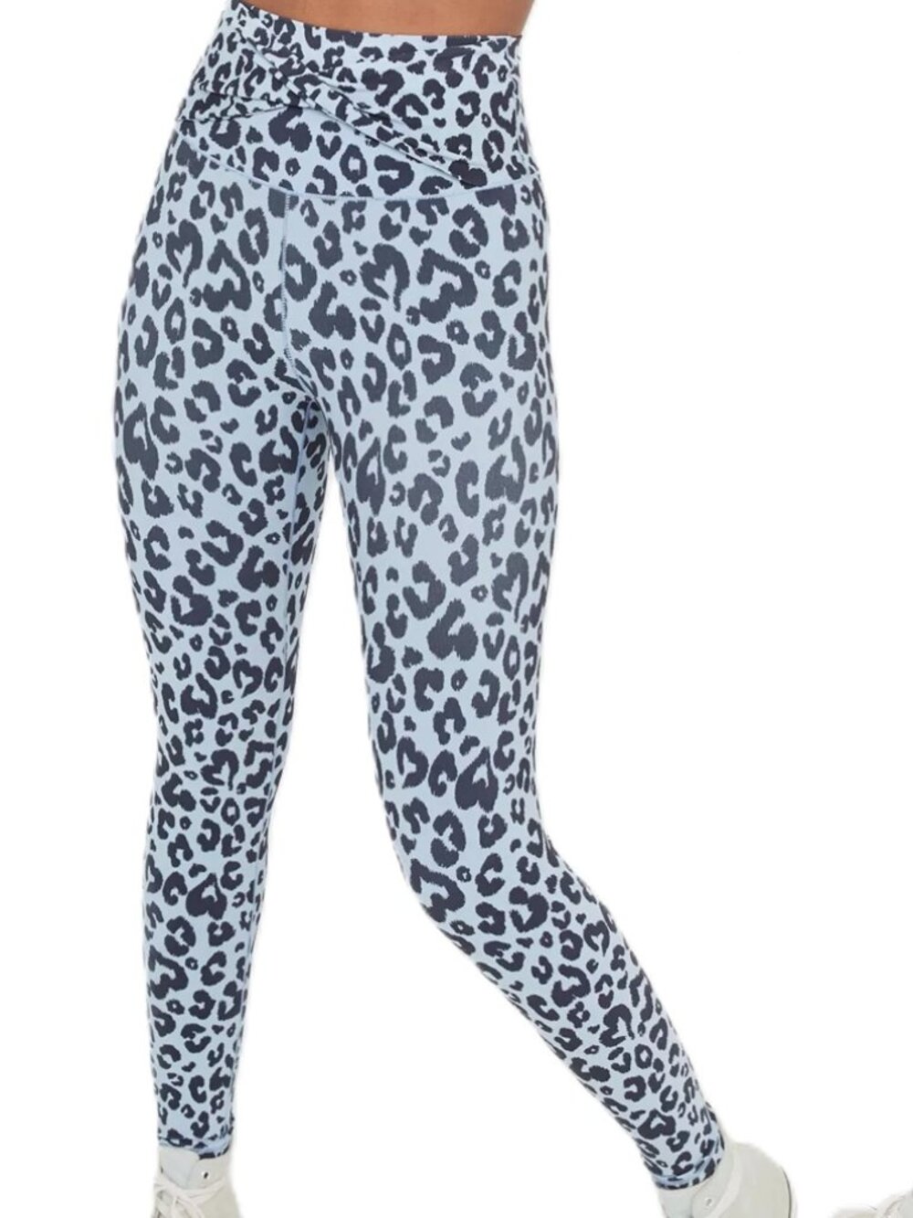 Offline by Aerie Crossover Legging L High Rise Real Me 7/8 Cheetah Leopard Blue